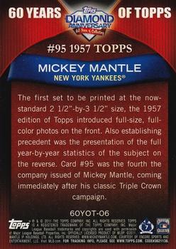 2011 Topps - 60 Years of Topps #60YOT-06 Mickey Mantle Back