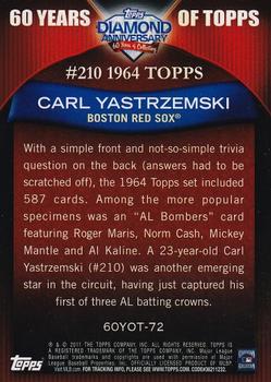 2011 Topps - 60 Years of Topps #60YOT-72 Carl Yastrzemski Back