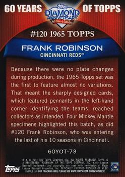 2011 Topps - 60 Years of Topps #60YOT-73 Frank Robinson Back