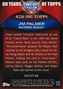 2011 Topps - 60 Years of Topps #60YOT-89 Jim Palmer Back
