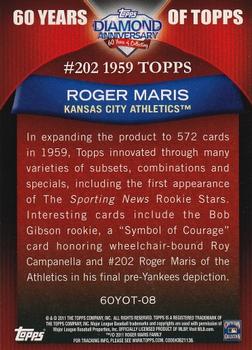 2011 Topps - 60 Years of Topps #60YOT-08 Roger Maris Back