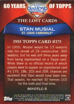 2011 Topps - 60 Years of Topps: The Lost Cards #60YOTLC-5 Stan Musial Back