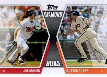 2011 Topps - Diamond Duos (Series 1) #DD-MP Joe Mauer / Buster Posey Front