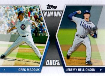 2011 Topps - Diamond Duos (Series 1) #DD-MH Greg Maddux / Jeremy Hellickson Front