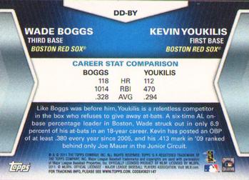 2011 Topps - Diamond Duos (Series 1) #DD-BY Wade Boggs / Kevin Youkilis Back