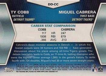 2011 Topps - Diamond Duos (Series 1) #DD-CC Ty Cobb / Miguel Cabrera Back