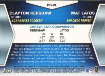 2011 Topps - Diamond Duos (Series 1) #DD-KL Clayton Kershaw / Mat Latos Back