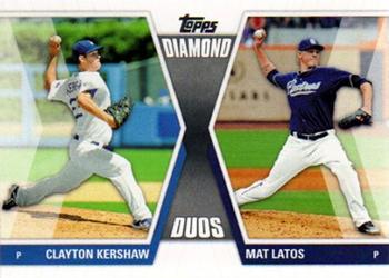 2011 Topps - Diamond Duos (Series 1) #DD-KL Clayton Kershaw / Mat Latos Front
