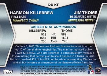 2011 Topps - Diamond Duos (Series 1) #DD-KT Harmon Killebrew / Jim Thome Back