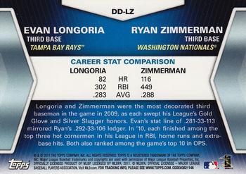 2011 Topps - Diamond Duos (Series 1) #DD-LZ Evan Longoria / Ryan Zimmerman Back