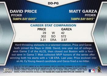2011 Topps - Diamond Duos (Series 1) #DD-PG David Price / Matt Garza Back