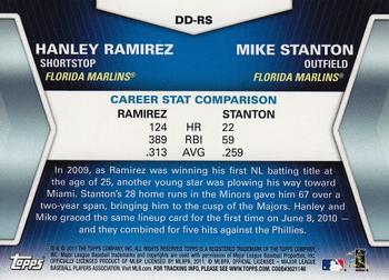 2011 Topps - Diamond Duos (Series 1) #DD-RS Hanley Ramirez / Mike Stanton Back
