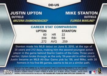 2011 Topps - Diamond Duos (Series 1) #DD-US Justin Upton / Mike Stanton Back