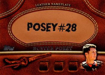 2011 Topps - Manufactured Glove Leather Nameplates #MGL-BP Buster Posey Front