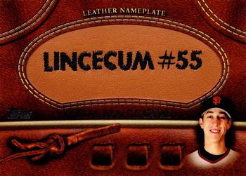 2011 Topps - Manufactured Glove Leather Nameplates #MGL-TL Tim Lincecum Front
