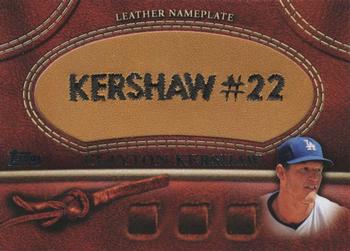 2011 Topps - Manufactured Glove Leather Nameplates #MGL-CK Clayton Kershaw Front