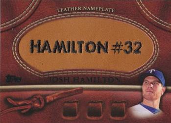 2011 Topps - Manufactured Glove Leather Nameplates #MGL-JH Josh Hamilton Front
