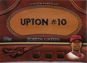 2011 Topps - Manufactured Glove Leather Nameplates #MGL-JU Justin Upton Front