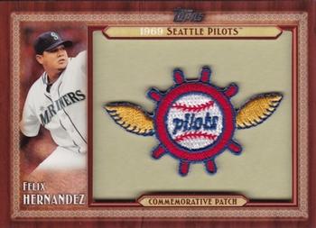 2011 Topps - Throwback Logo Manufactured Patch #TLMP-FH Felix Hernandez Front