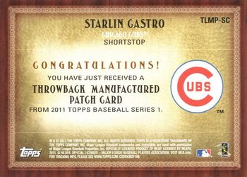 2011 Topps - Throwback Logo Manufactured Patch #TLMP-SC Starlin Castro Back