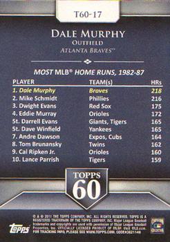 2011 Topps - Topps 60 #T60-17 Dale Murphy Back