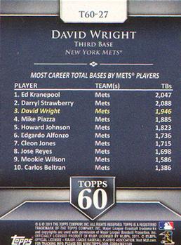 2011 Topps - Topps 60 #T60-27 David Wright Back