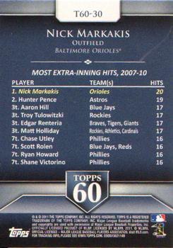 2011 Topps - Topps 60 #T60-30 Nick Markakis Back