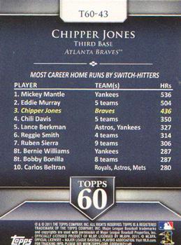 2011 Topps - Topps 60 #T60-43 Chipper Jones Back