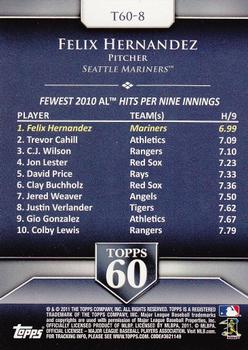 2011 Topps - Topps 60 #T60-8 Felix Hernandez Back