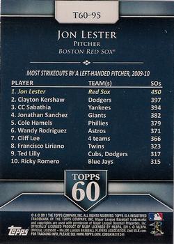 2011 Topps - Topps 60 #T60-95 Jon Lester Back