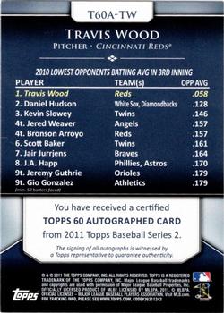 2011 Topps - Topps 60 Autographs #T60A-TW Travis Wood Back