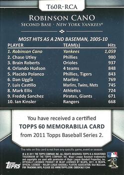 2011 Topps - Topps 60 Relics #T60R-RCA Robinson Cano Back