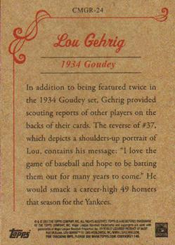 2011 Topps - CMG Reprints #CMGR-24 Lou Gehrig Back