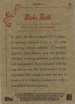 2011 Topps - CMG Reprints #CMGR-2 Babe Ruth Back