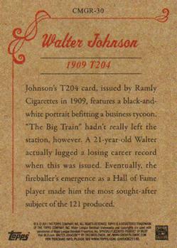 2011 Topps - CMG Reprints #CMGR-30 Walter Johnson Back