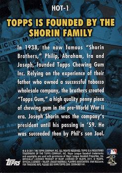 2011 Topps - History of Topps #HOT-1 Topps Is Founded By The Shorin Family Back