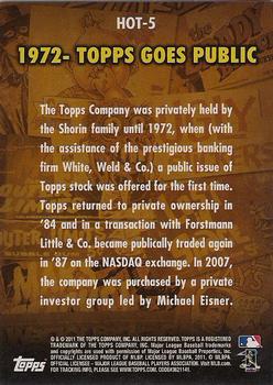 2011 Topps - History of Topps #HOT-5 1972 - Topps Goes Public Back