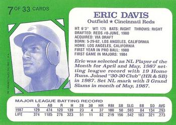 1988 Topps Kay-Bee Superstars of Baseball #7 Eric Davis Back