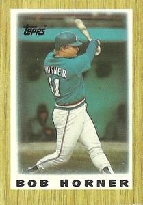 1987 Topps Major League Leaders Minis #1 Bob Horner Front