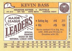1987 Topps Major League Leaders Minis #7 Kevin Bass Back