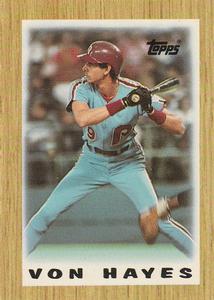 1987 Topps Major League Leaders Minis #28 Von Hayes Front