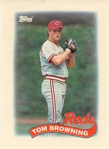 1989 Topps Major League Leaders Minis #6 Tom Browning Front