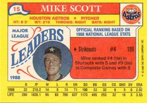 1989 Topps Major League Leaders Minis #15 Mike Scott Back