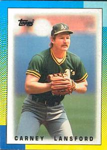 1990 Topps Major League Leaders Minis #29 Carney Lansford Front