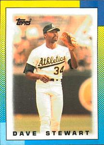 1990 Topps Major League Leaders Minis #32 Dave Stewart Front