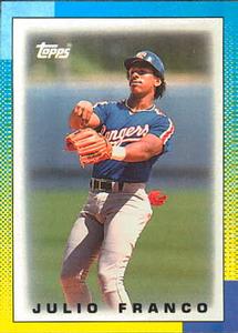1990 Topps Major League Leaders Minis #37 Julio Franco Front