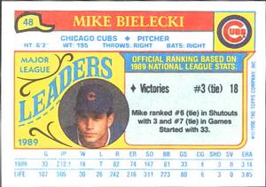 1990 Topps Major League Leaders Minis #48 Mike Bielecki Back