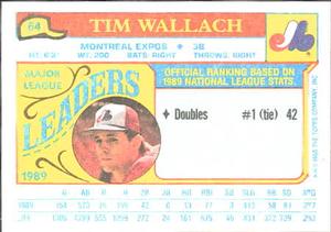1990 Topps Major League Leaders Minis #64 Tim Wallach Back