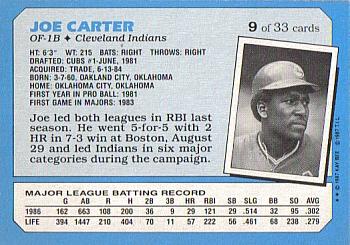 1987 Topps Kay-Bee Superstars of Baseball #9 Joe Carter Back