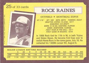 1989 Topps Kay-Bee Superstars of Baseball #25 Rock Raines Back